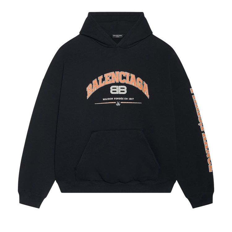 Balenciaga Wide Fit Hoodie 'Black/Orange/White'