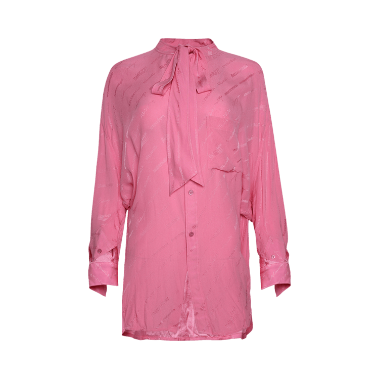 Balenciaga All Over Logo Blouse 'Pink Fluo'