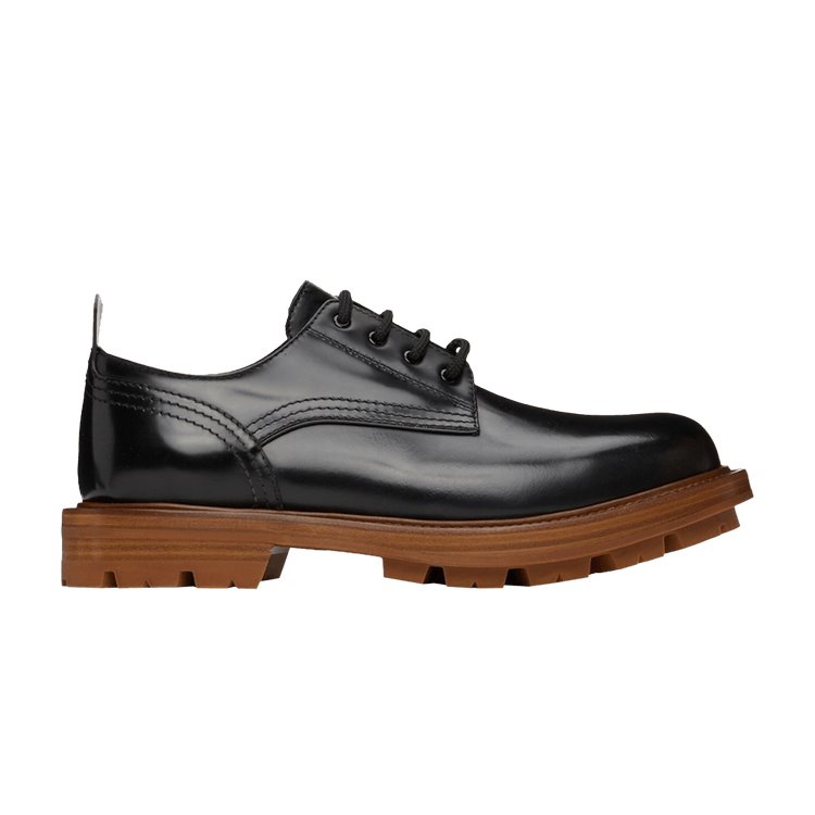 Alexander McQueen Shiny Derby Oxfords 'Black Brown'