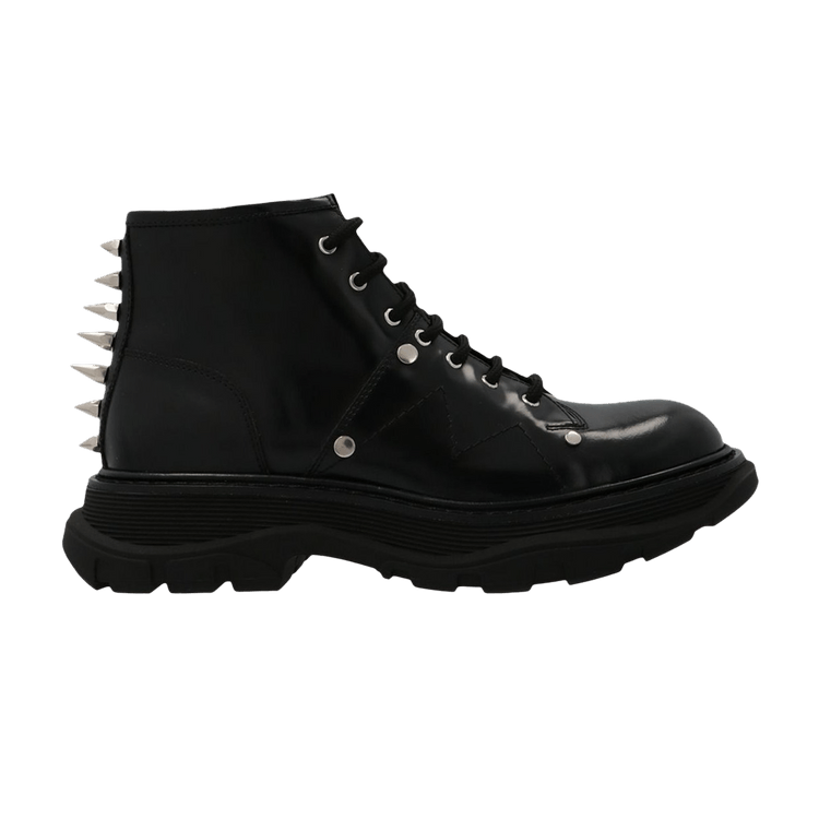 Alexander McQueen Wmns Tread Slick Lace Up Boot 'Black Spikes'
