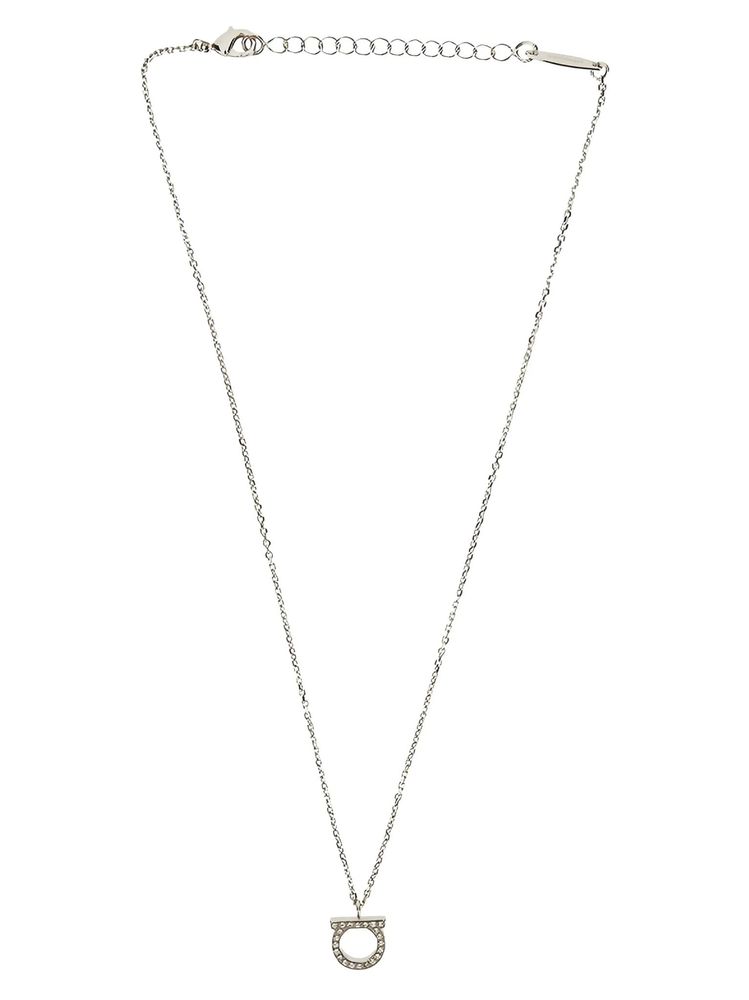 Ferragamo Gancini Crystal Pendant Necklace