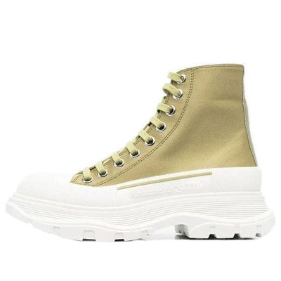 (WMNS) Alexander McQueen Tread Slick Boots 'Olive Green'