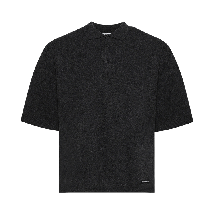 Alexander Wang Polo W/ Knit Logo Label 'Charcoal'