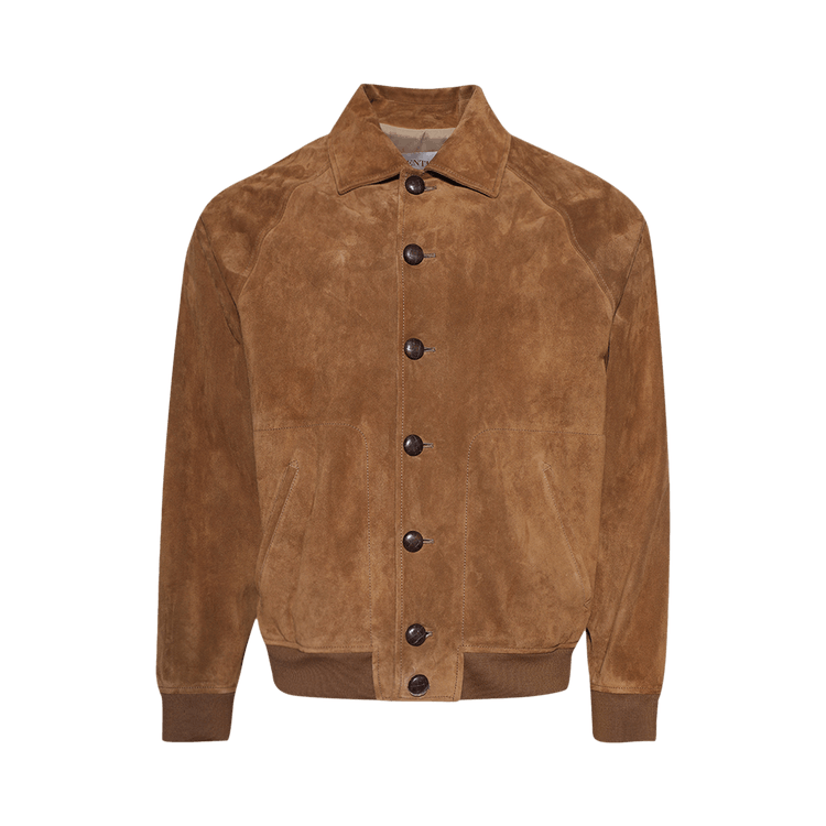 Valentino Suede Button-Up Jacket 'Cuoio'