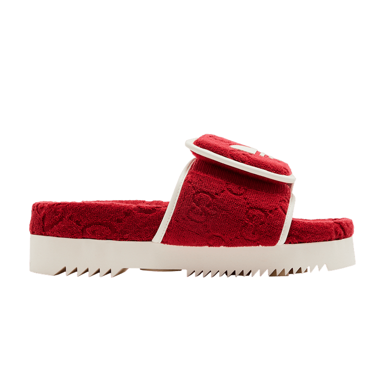 Adidas x Gucci Wmns GG Platform Sandal 'Red Cotton Sponge'