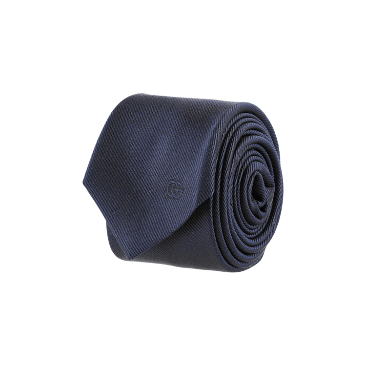 Gucci Double G Silk Jacquard Tie 'Midnight Blue'
