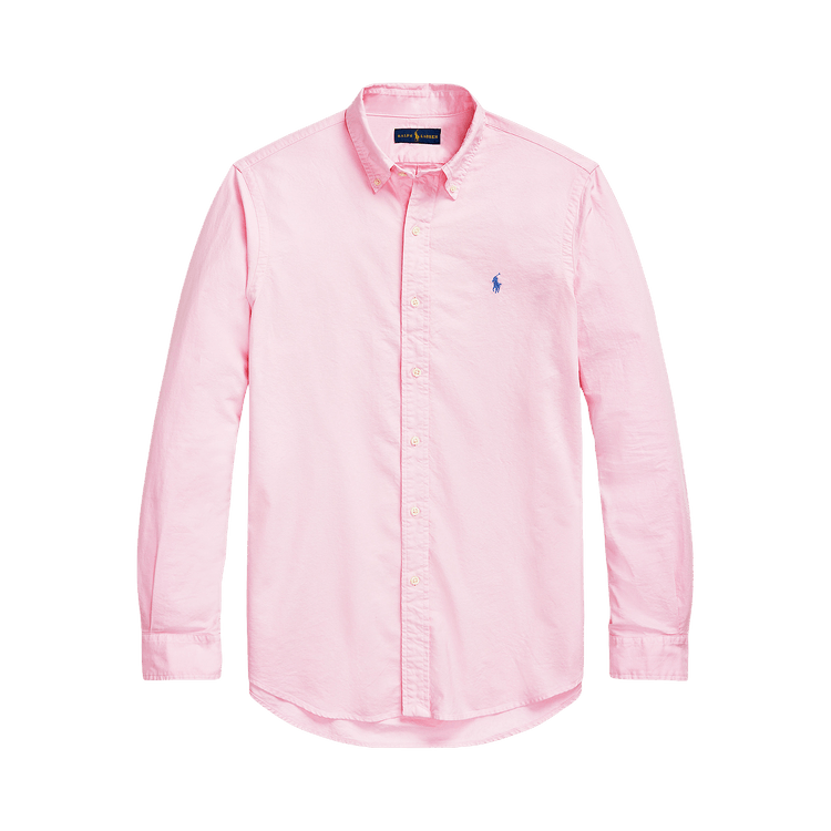Polo Ralph Lauren Long-Sleeve Garment-Dyed Oxford Sport Shirt 'Carmel Pink'