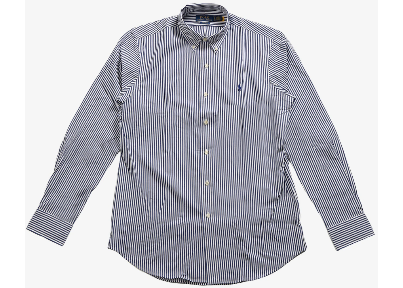 Polo Ralph Lauren Long Sleeve Stretch Poplin Sport Shirt Navy White