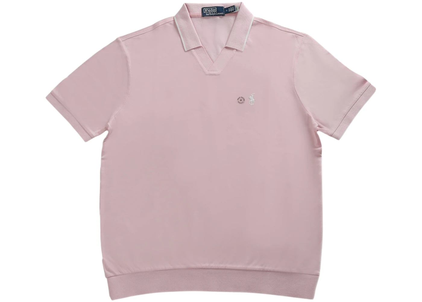 Polo Ralph Lauren Short-Sleeve Jaquard Pique Fashioned Jonny Collar Polo Garden Pink/White