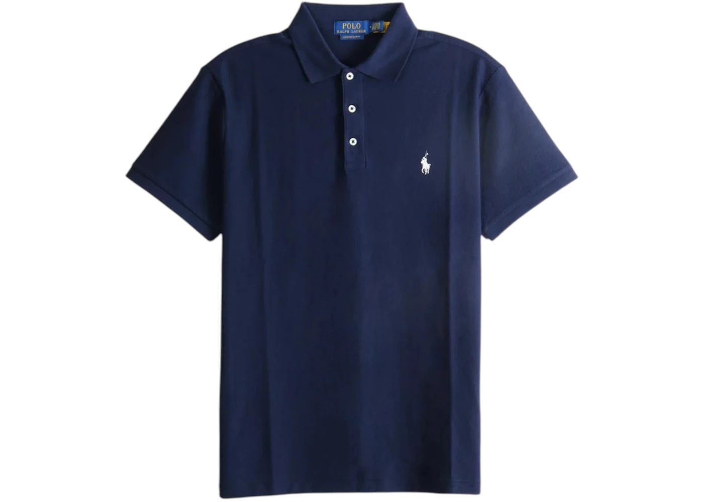Polo Ralph Lauren Short-Sleeve Cotton Honeycomb Textured Custom Slim Polo Shirt Cruise Navy