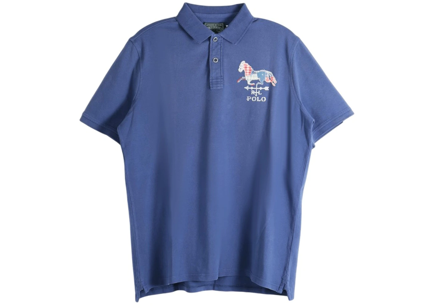Polo Ralph Lauren Short-Sleeve Artisan Mesh Farm Country Patch Embroidered Polo Shirt Tan