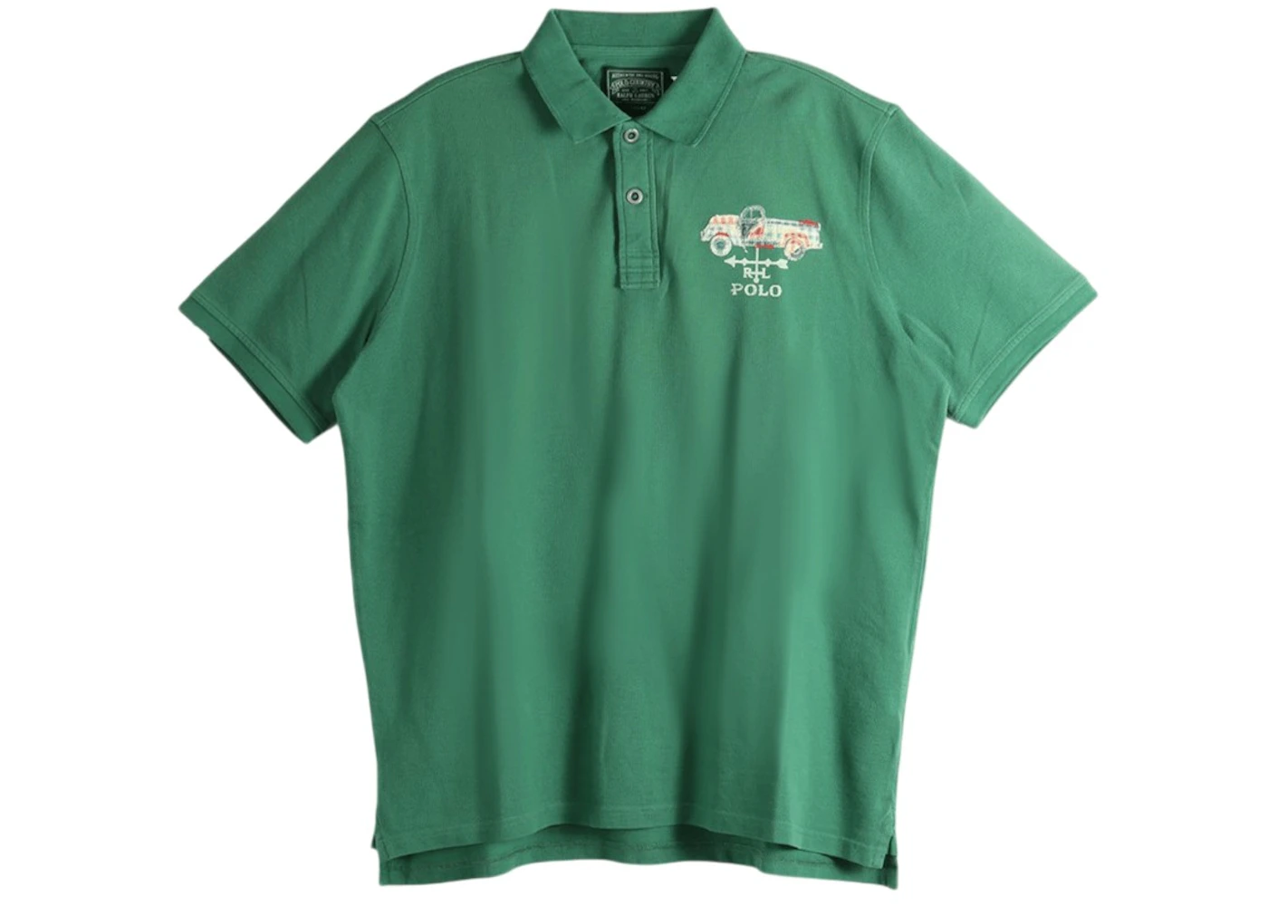 Polo Ralph Lauren Short-Sleeve Artisan Mesh Farm Country Patch Embroidered Polo Shirt Green