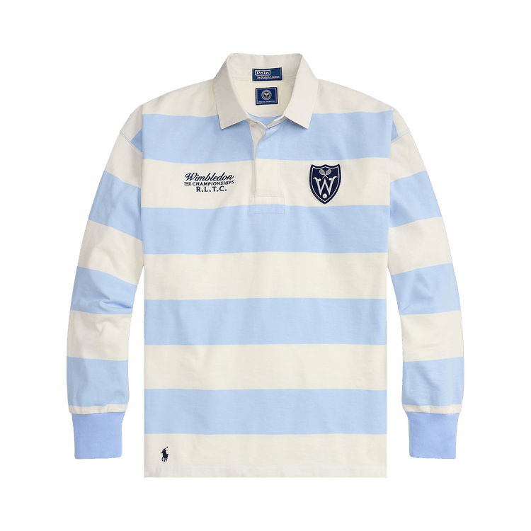 Polo Ralph Lauren Long-Sleeve Collared Rugby Pullover 'Office Blue/Deckwash White'