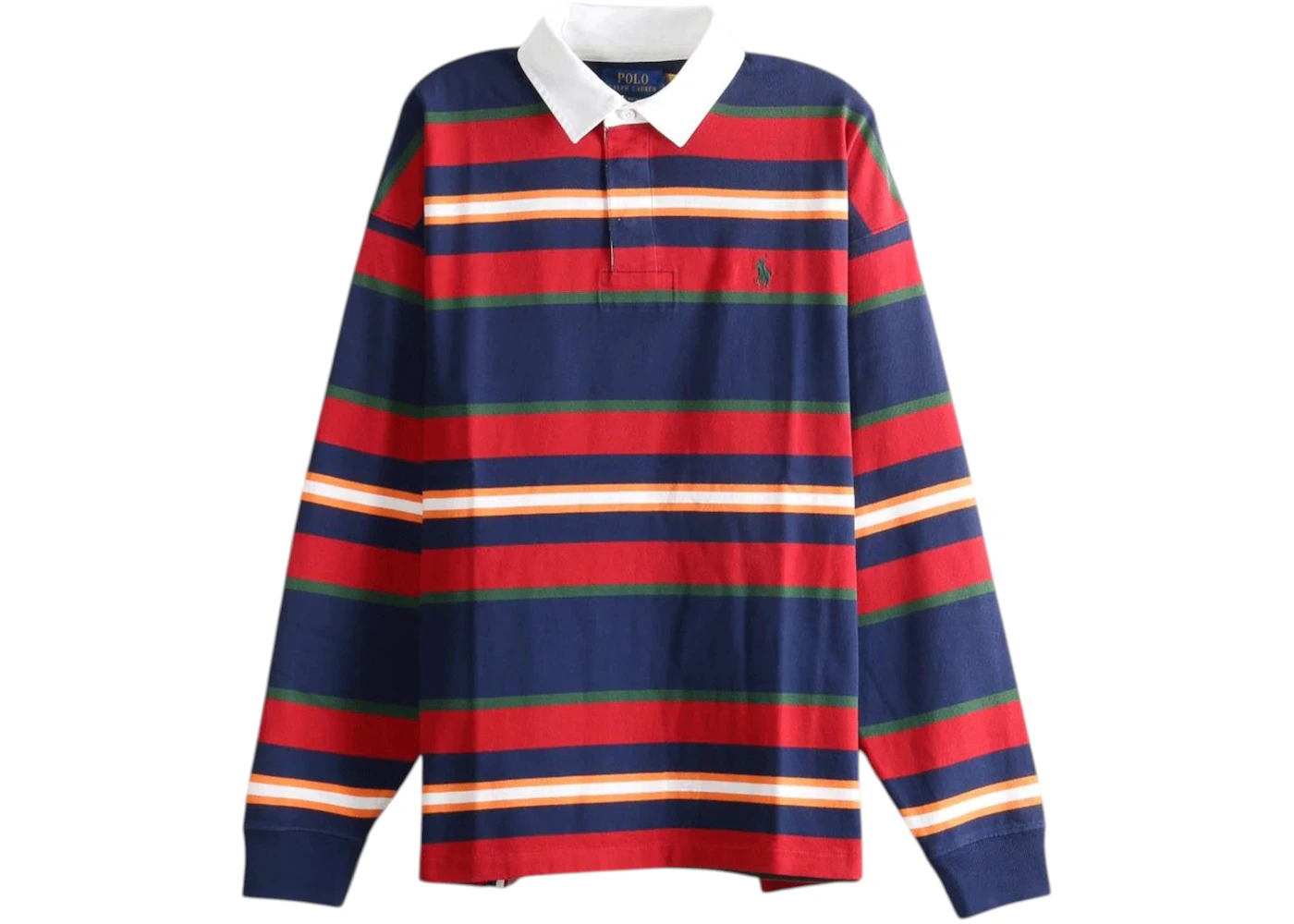 Polo Ralph Lauren Long Sleeve Yarn-Dyed Rugby Big Fit Polo Newport Navy Multi