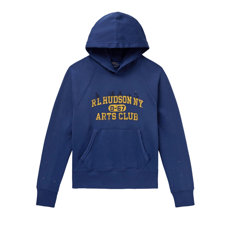 Polo Ralph Lauren Long-Sleeve Vintage Fleece Graphic Printed Arts Club Hoodie 'Fresh Water'