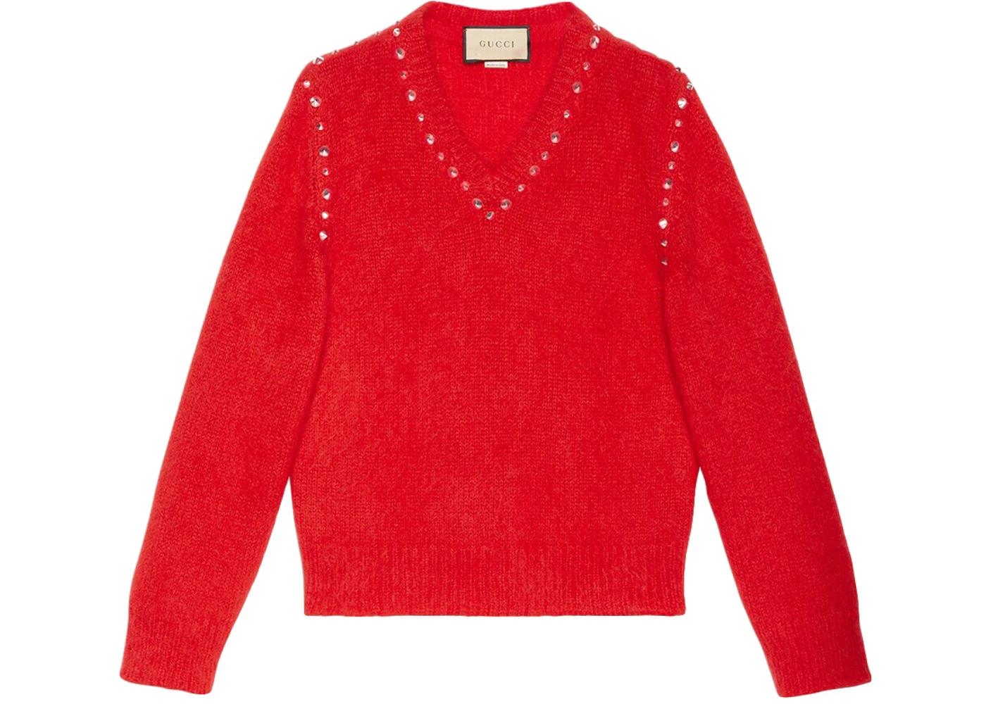 Gucci Women's Mohair With Studs Sweater Red