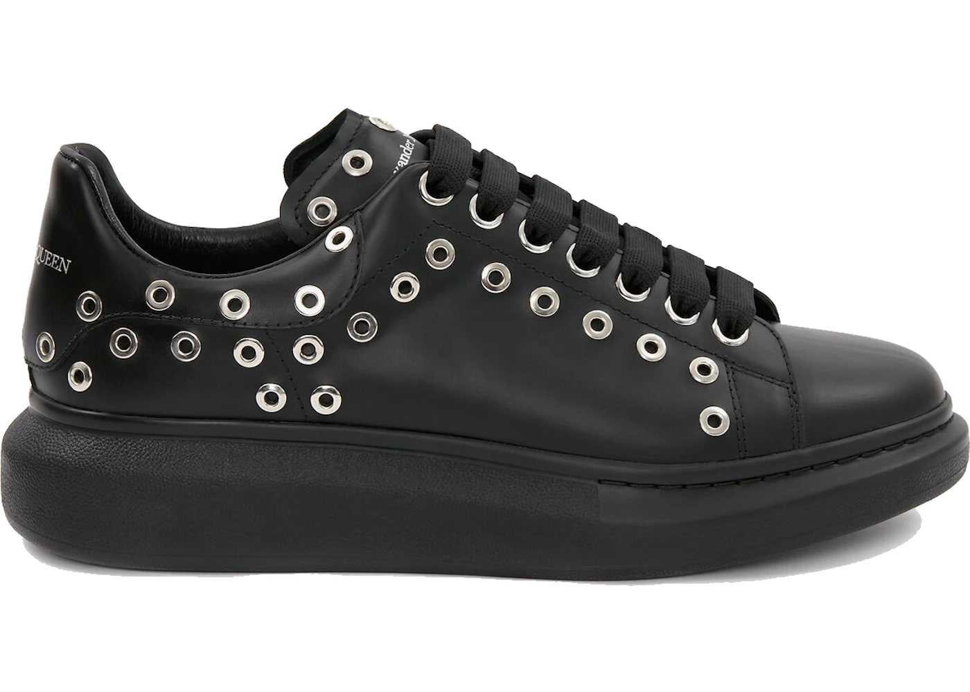 Alexander McQueen Oversized Black Silver Eyelets