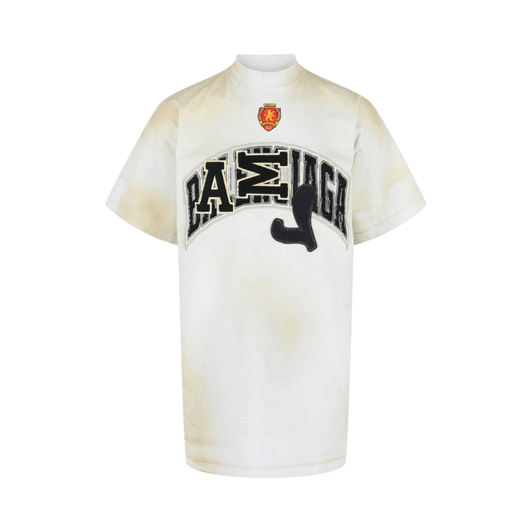 Balenciaga Oversized Embroidered Skater T-Shirt 'Dirty White'