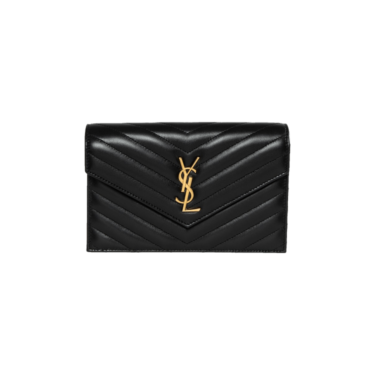 Saint Laurent Envelope Chain Wallet 'Noir'