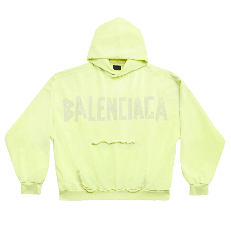 Balenciaga Ripped Pocket Hoodie 'Fluo Yellow'
