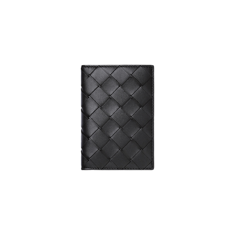 Bottega Veneta Intrecciato Flap Card Case 'Black/Silver'
