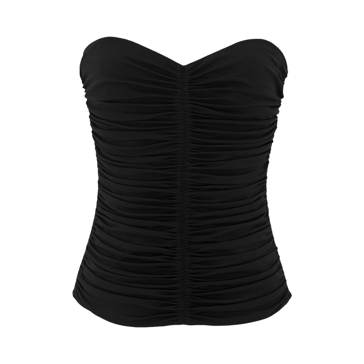 Saint Laurent Ruched Strapless Top 'Black'