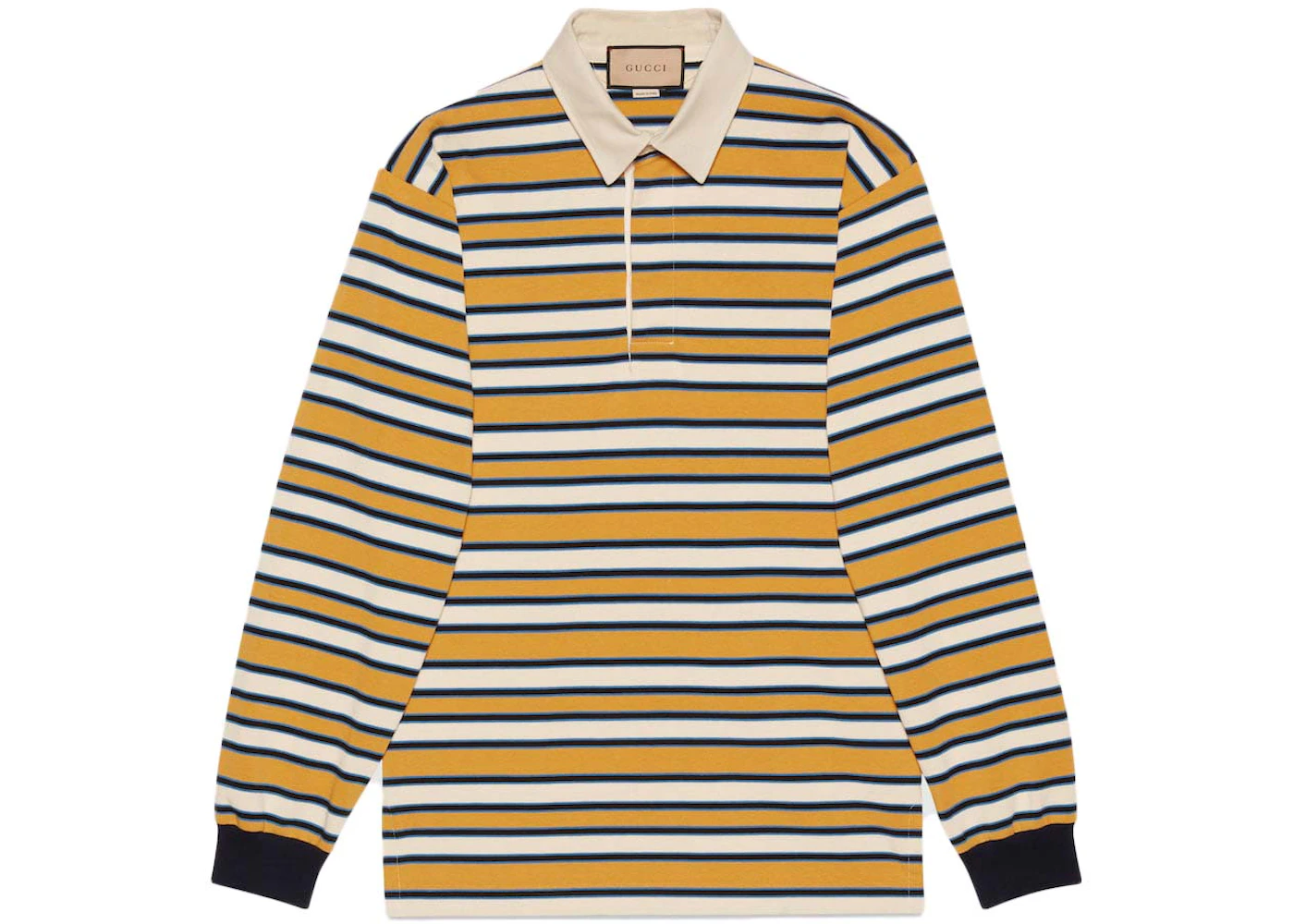 Gucci Striped Polo with Patch Yellow/Multicolor