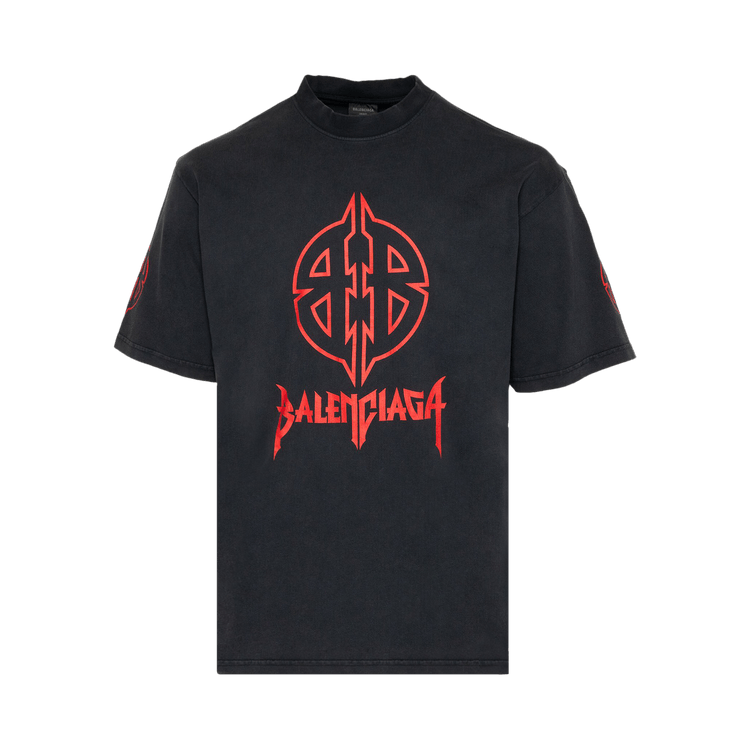 Balenciaga Medium Fit T-Shirt 'Faded Black/Red'
