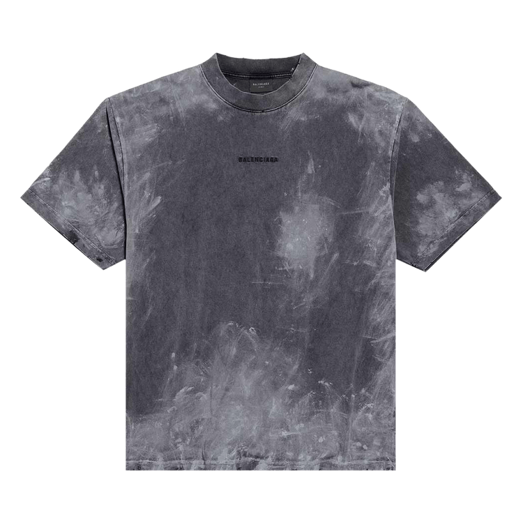 Balenciaga Paint Detailed Crewneck T-Shirt 'Grey'