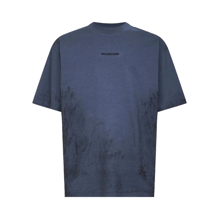 Balenciaga Medium Fit T-Shirt 'Faded Dark Blue/Black'