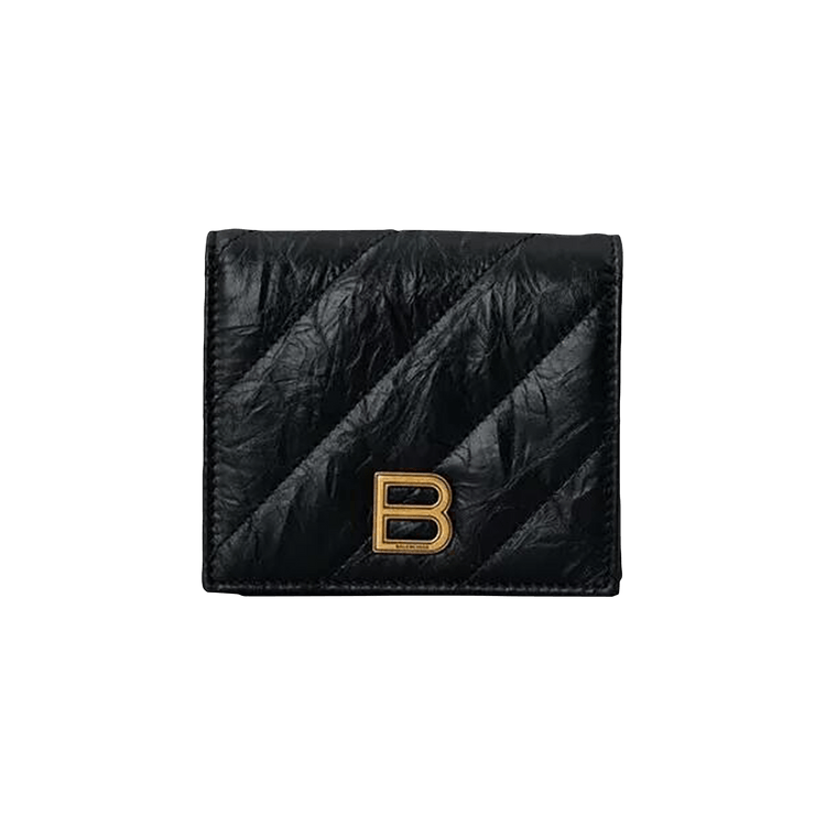 Balenciaga Crush Folded Card Holder 'Black'
