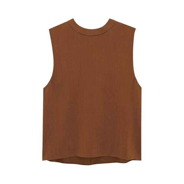 Saint Laurent Crepe Top 'Oak Brown'