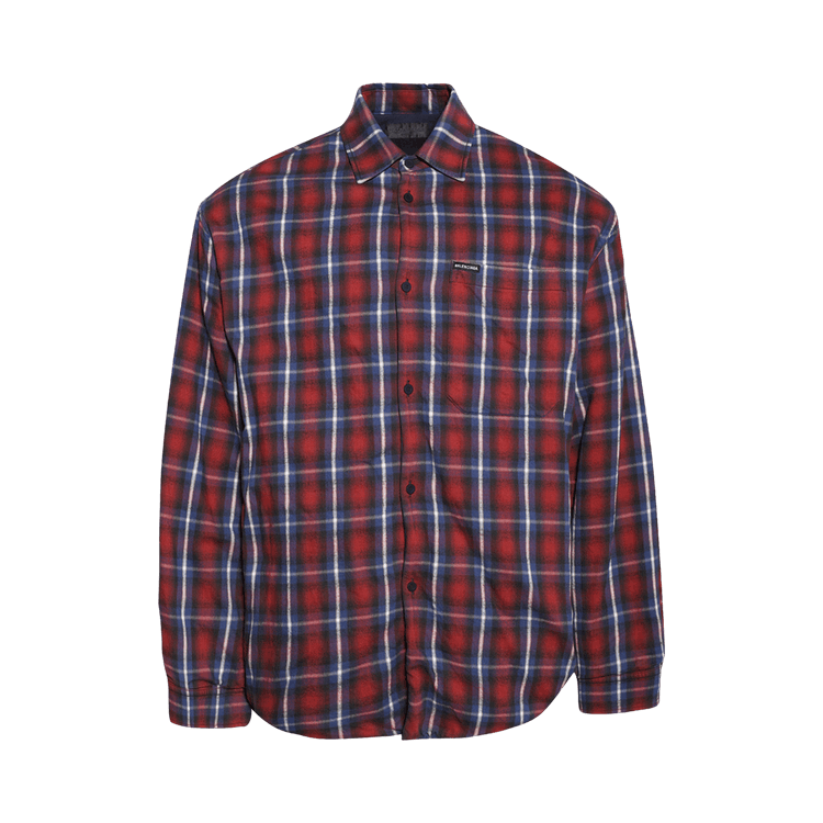 Balenciaga Lined Shirt 'Red/Blue'