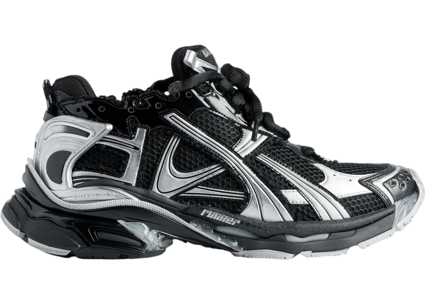 Balenciaga Runner Womens Black Silver