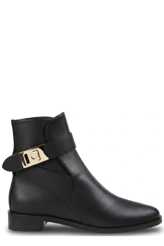 Ferragamo Hug Buckle Ankle Boots