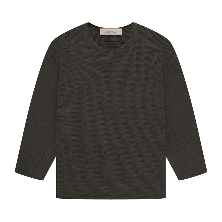 Fear of God Essentials Kids Rawneck Knit Sweater 'Off Black'