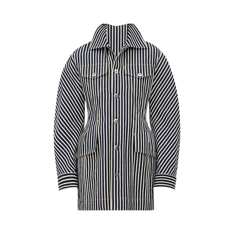 Bottega Veneta Button Up Jacket 'Navy/Ecru'