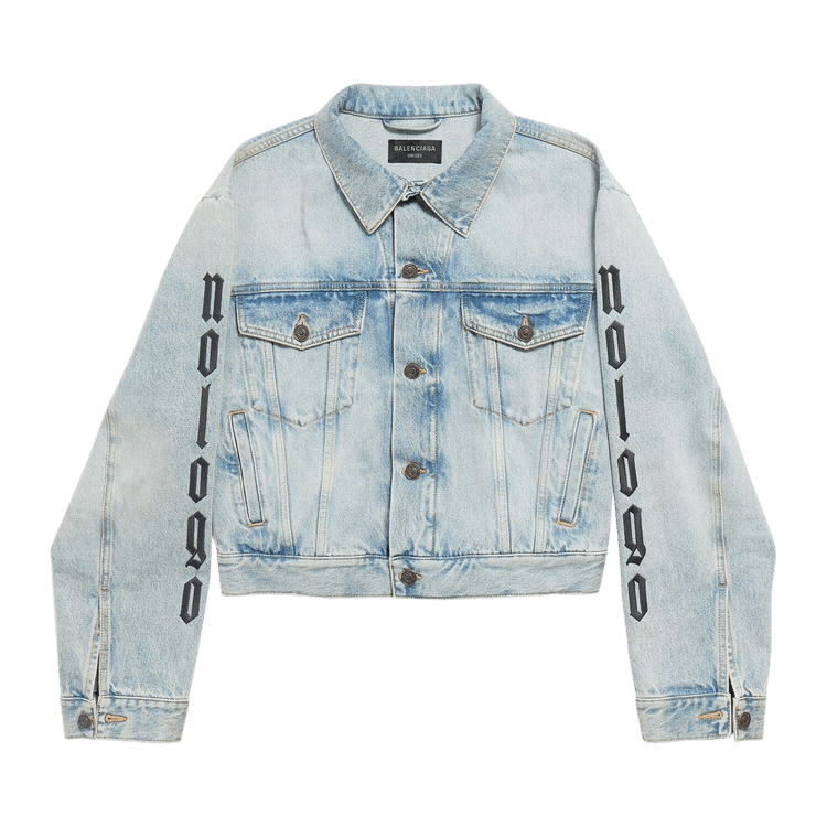 Balenciaga No Logo Denim Jacket 'Iced Blue'