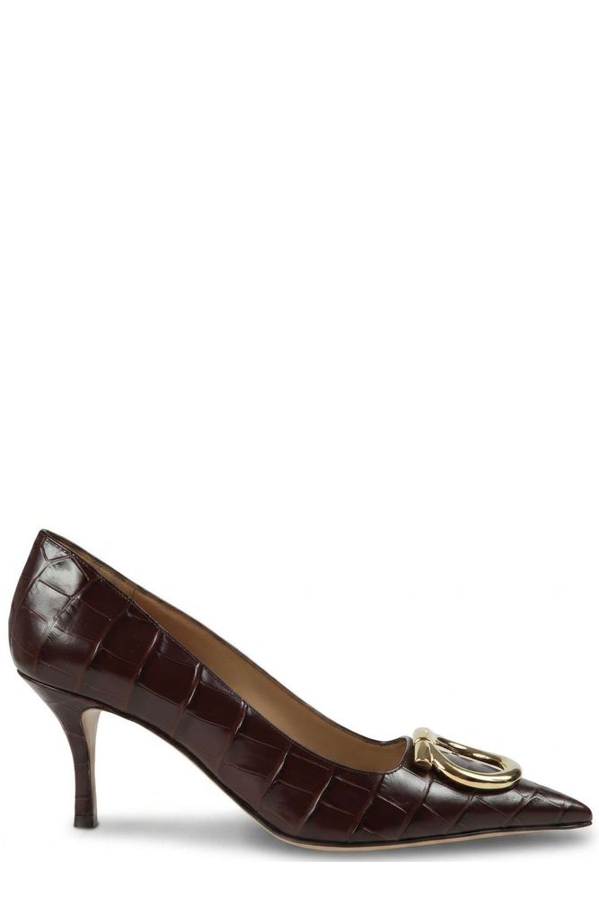 Ferragamo Maxi Gancini Embossed Heeled Pumps