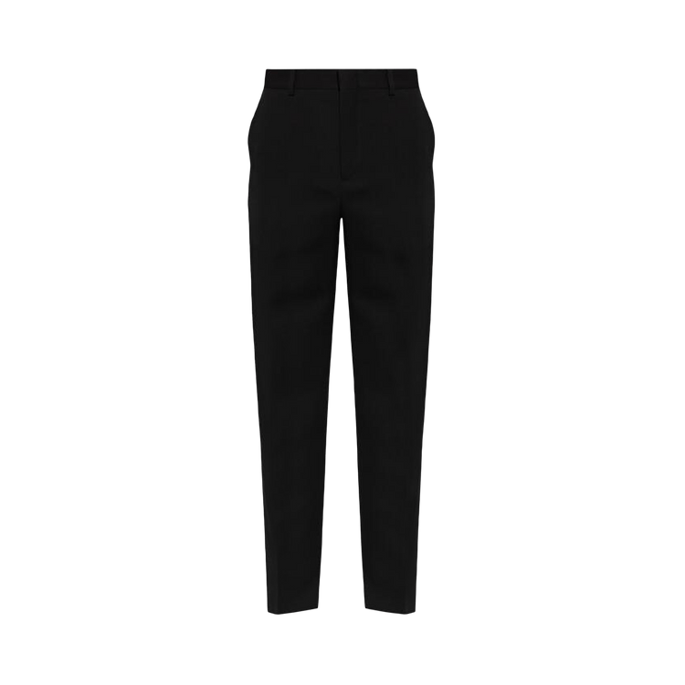 Gucci Logo Embroidery Wool Pants 'Black'