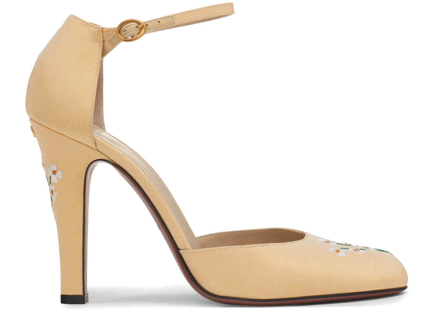 Valentino Hi Dolly Ankle Strap Pump Clay Floral Embroidery (Women's)