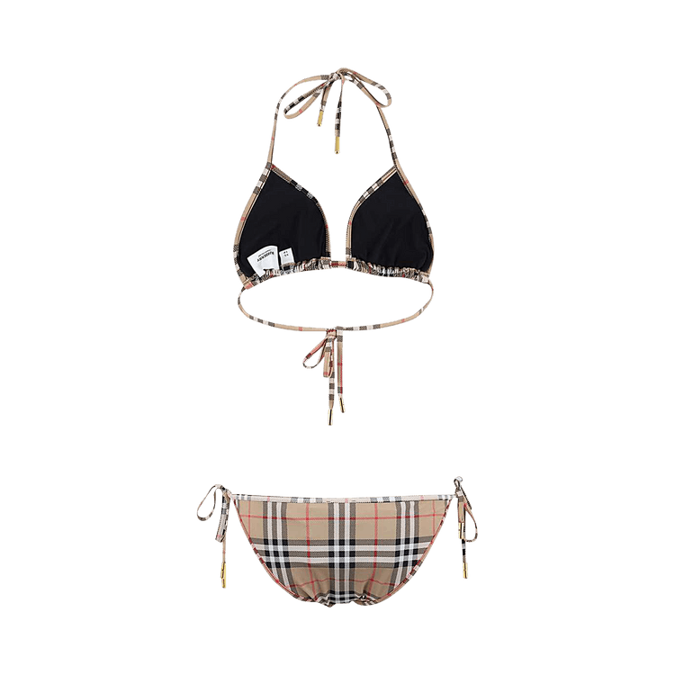 Burberry Vintage Check Triangle Bikini 'Archive Beige IP Check'