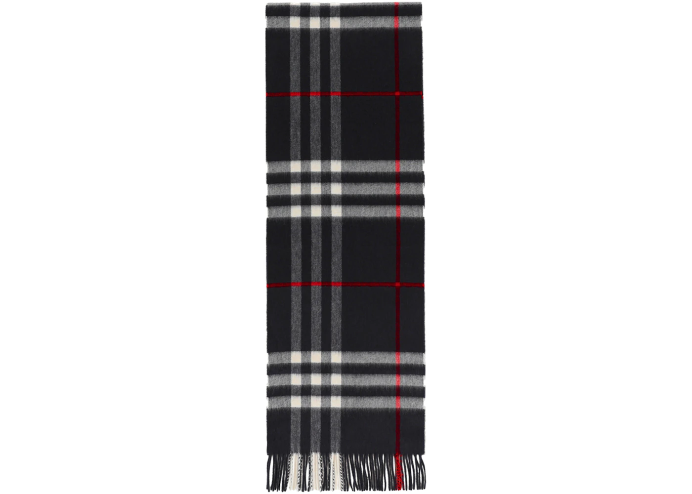 Burberry Check Cashmere Scarf Navy