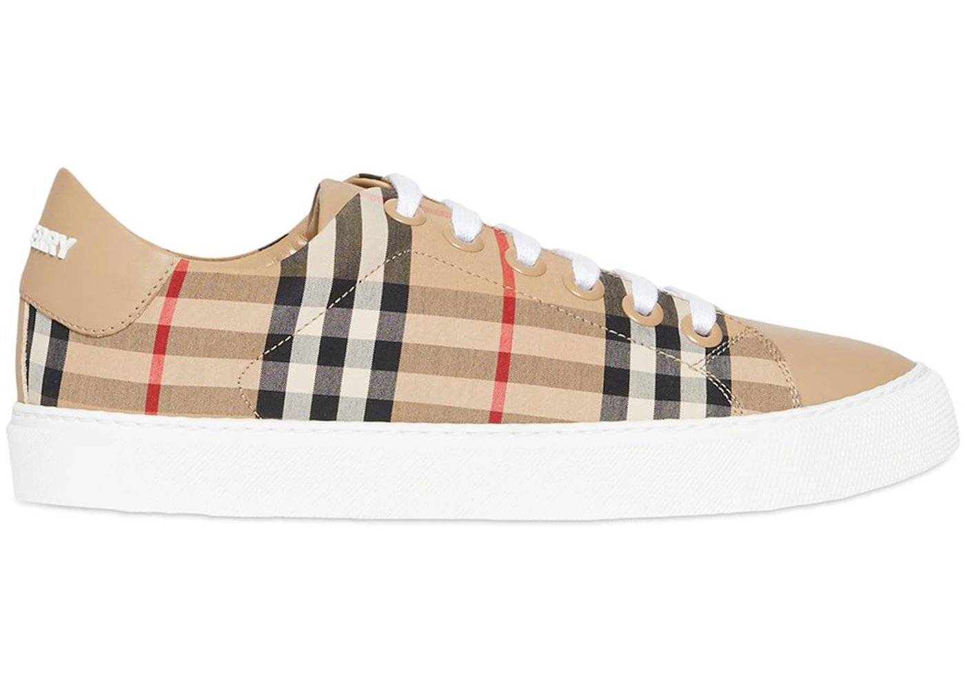 Burberry Bio-based Sole Vintage Check and Leather Sneakers Archive Beige (Women's)