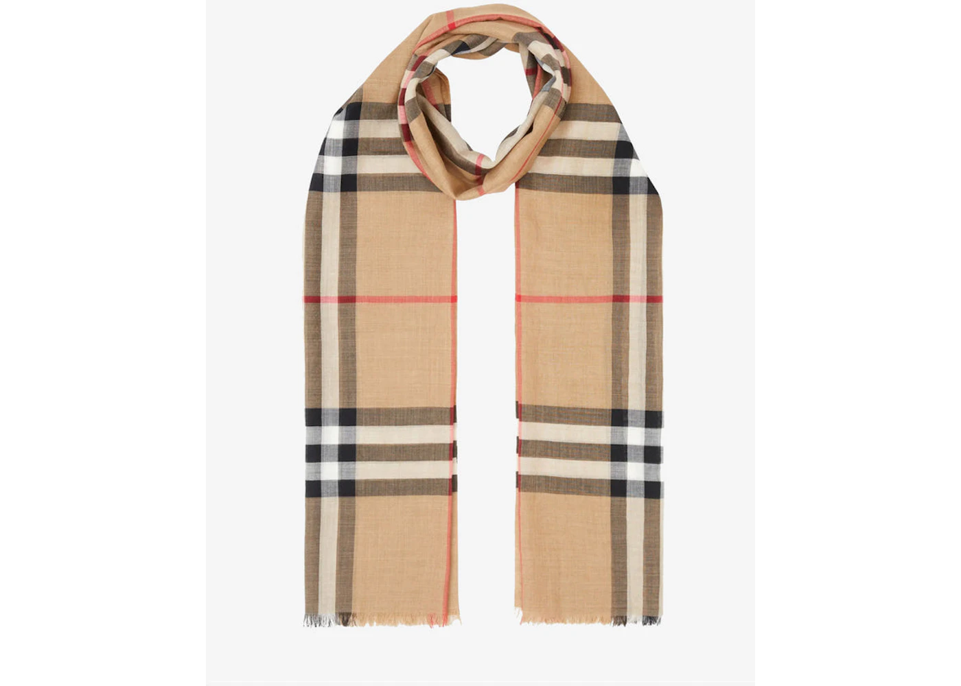 Burberry Classic Check Cashmere Scarf Archive Beige