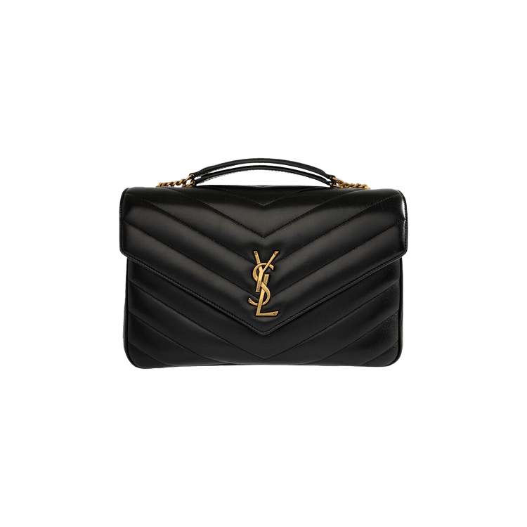 Saint Laurent Loulou Foldover Top Large Shoulder Bag 'Black'