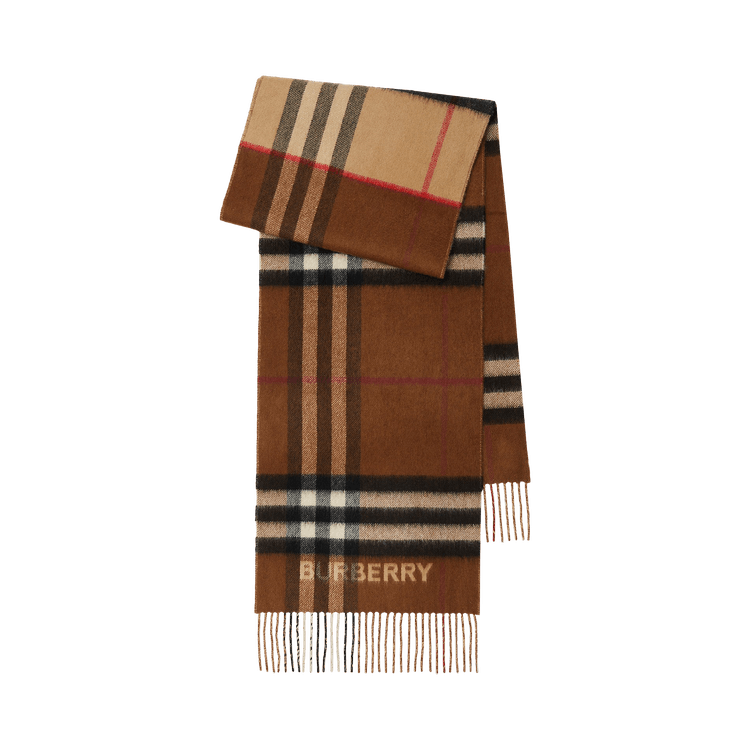 Burberry Contrast Cashmere Scarf 'Archive Beige/Birch Brown'
