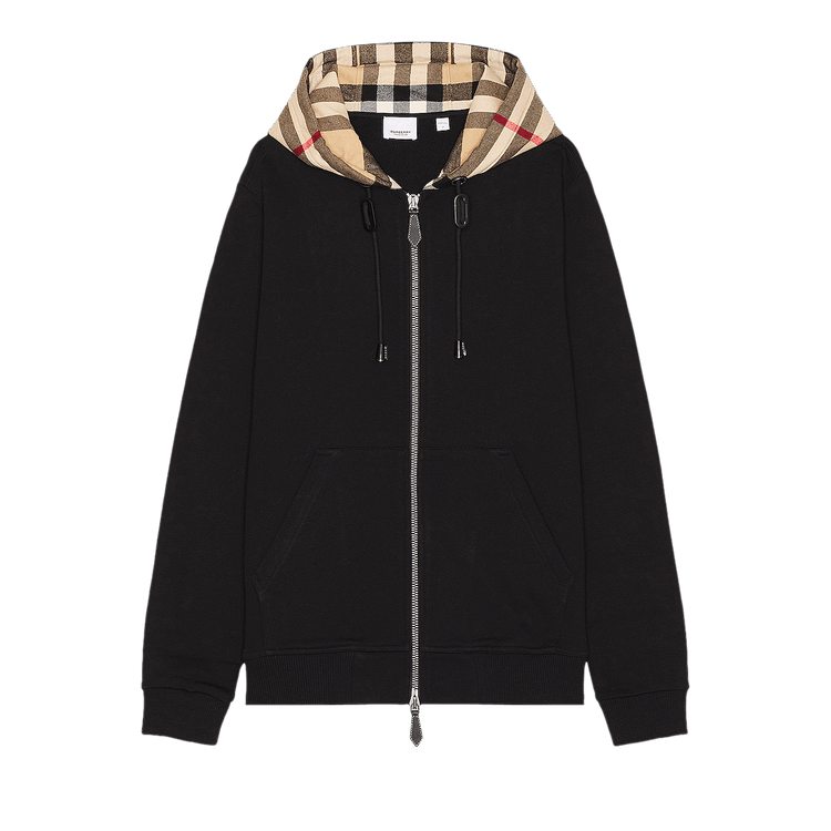 Burberry Check Pattern Hoodie 'Black'