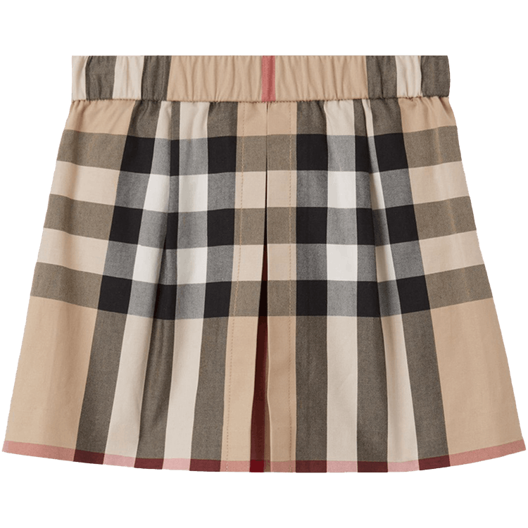 Burberry Kids Check Pleated Skirt 'Archive Beige'
