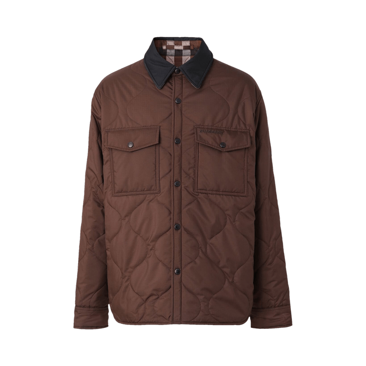 Burberry Reversible Checked Quilted Overshirt 'Dark Truffle Brown'